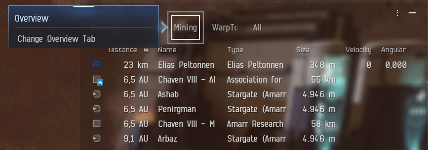 Mining tab