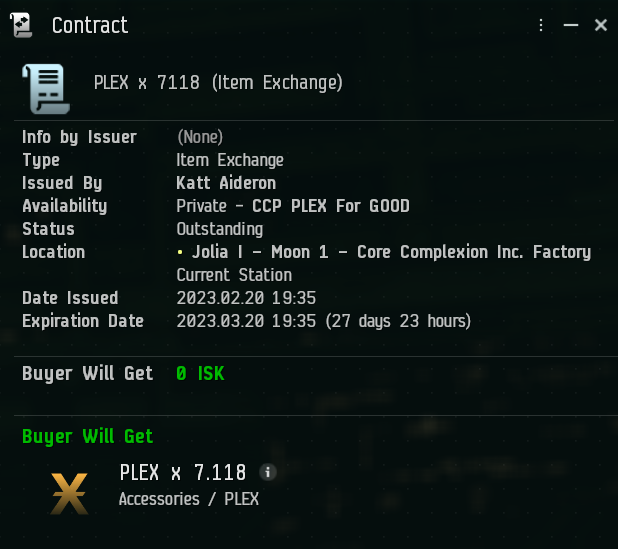 Plex4Good Contract